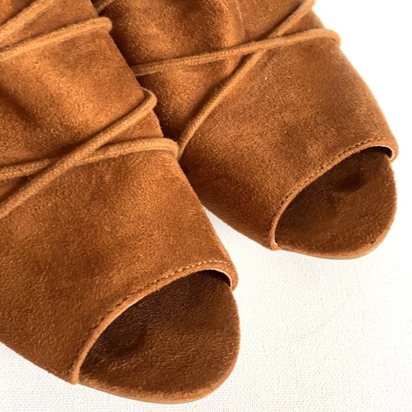 REPORT *PONGO* Suede Wedge Peep toe Boots, Size 8 - Picture 7 of 9